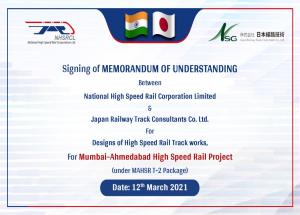 NHSRCL signs MoU for Designs of High Speed Rail Track Works with JRTC