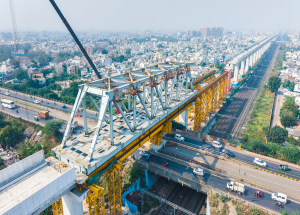 70 meter long steel bridge launched over Cadilla flyover in Ahmedabad district for Mumbai Ahmedabad Bullet Train project