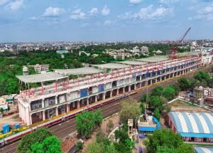 Work in progress at Vadodara Bullet Train station