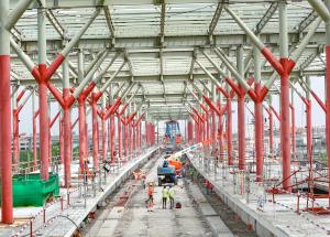 Work in progress at Vadodara Bullet Train station