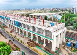 Work in progress at Vadodara Bullet Train station